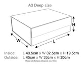 A3 Deep Black Luxury Gift box with magnetic closure (Pack of 12)
